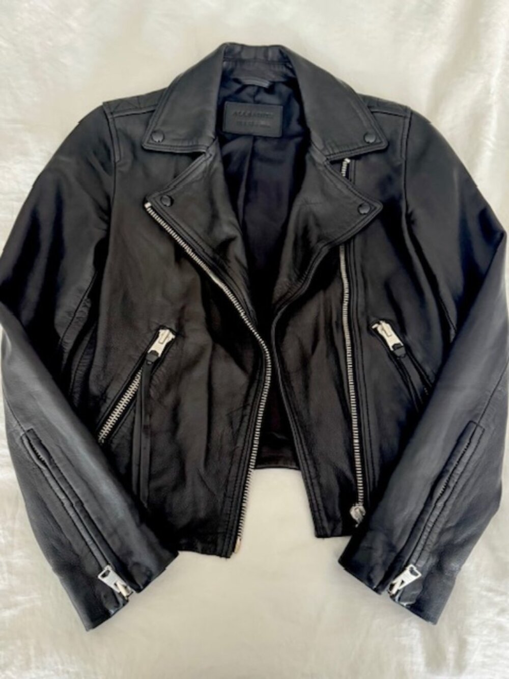 ALL SAINTS Dalby Leather Moto Jacket US 2/ EU 34- in perfect condition!